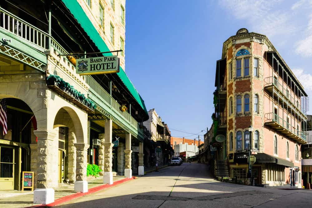 This is a close look at the historic downtown of Eureka Springs.