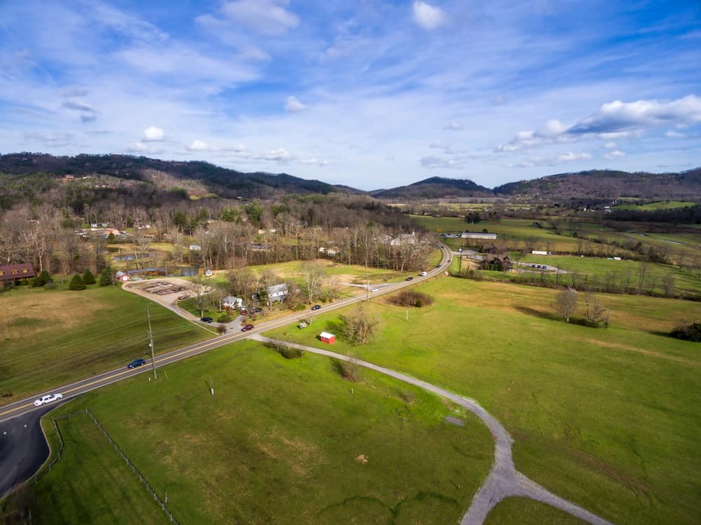 This is an aerial view of the city of Townsend.