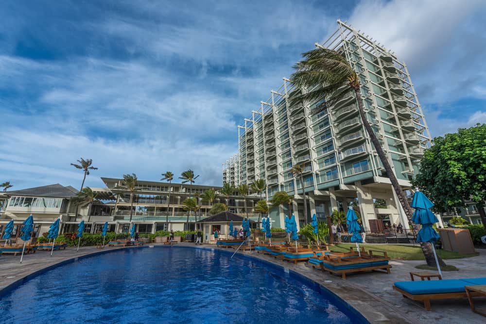 This is a view of thepool area of the Kahala Hotel in Hawaii.