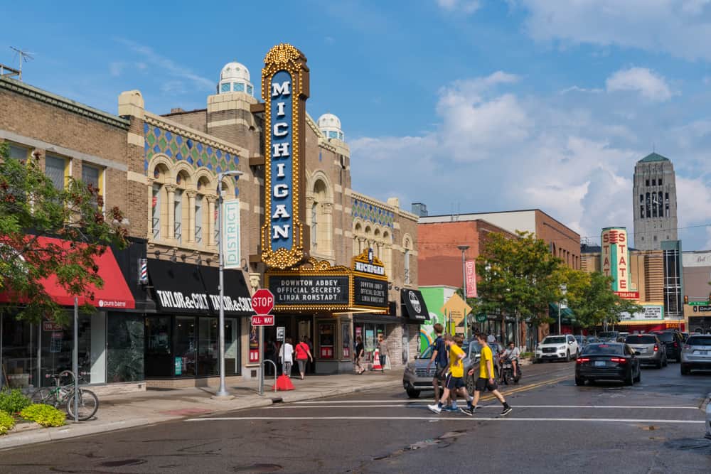 Historic Michigan Theater on East Liberty St in Downtown, Ann Arbor.