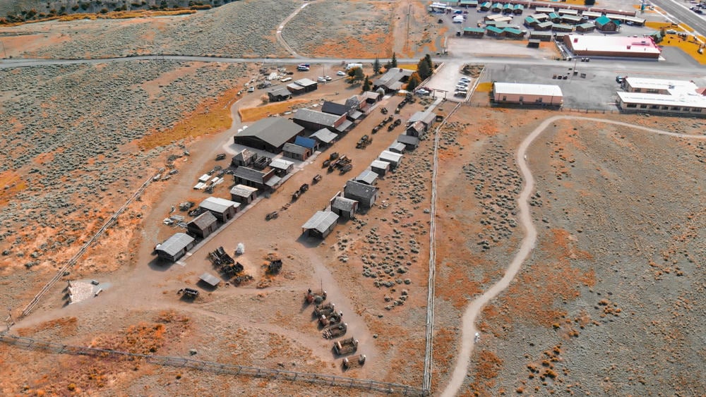 Aerial view of Cody, Wyoming.