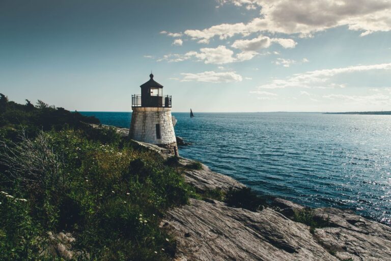 A lighthouse at Newport Rhode Island.