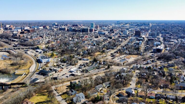 Ann Arbor, Michigan cityscape.