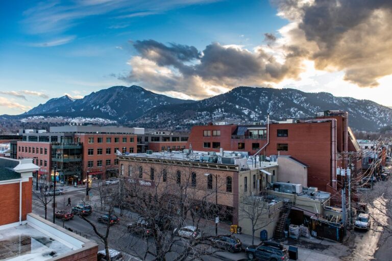 Boulder Colorado, aerial view.