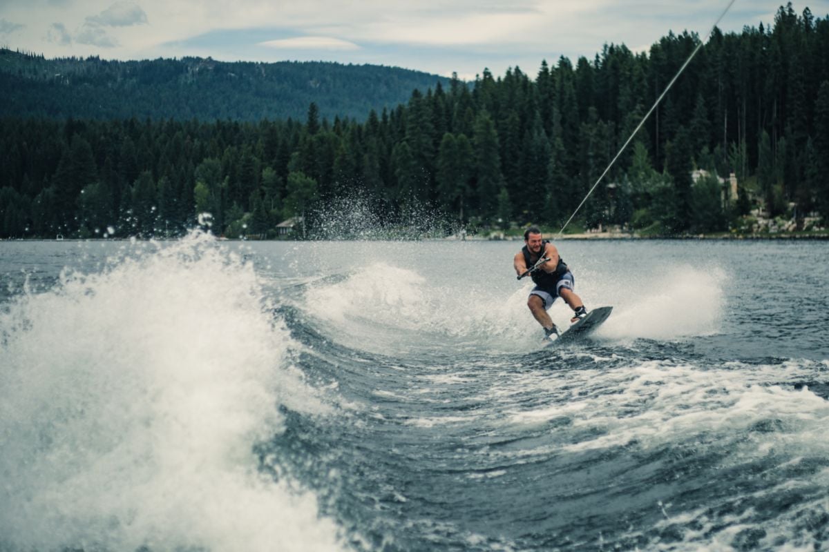 A person in Kiteboarding at McCall, Idaho.