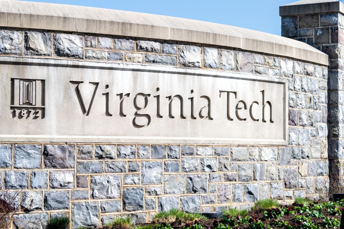 Entrance at Virginia Tech, Blacksburg, Virginia.