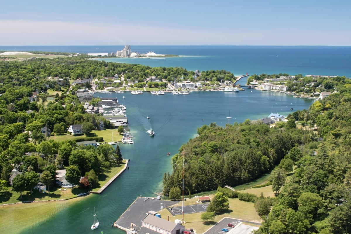 A town at Round Lake, Charlevoix, Michigan.