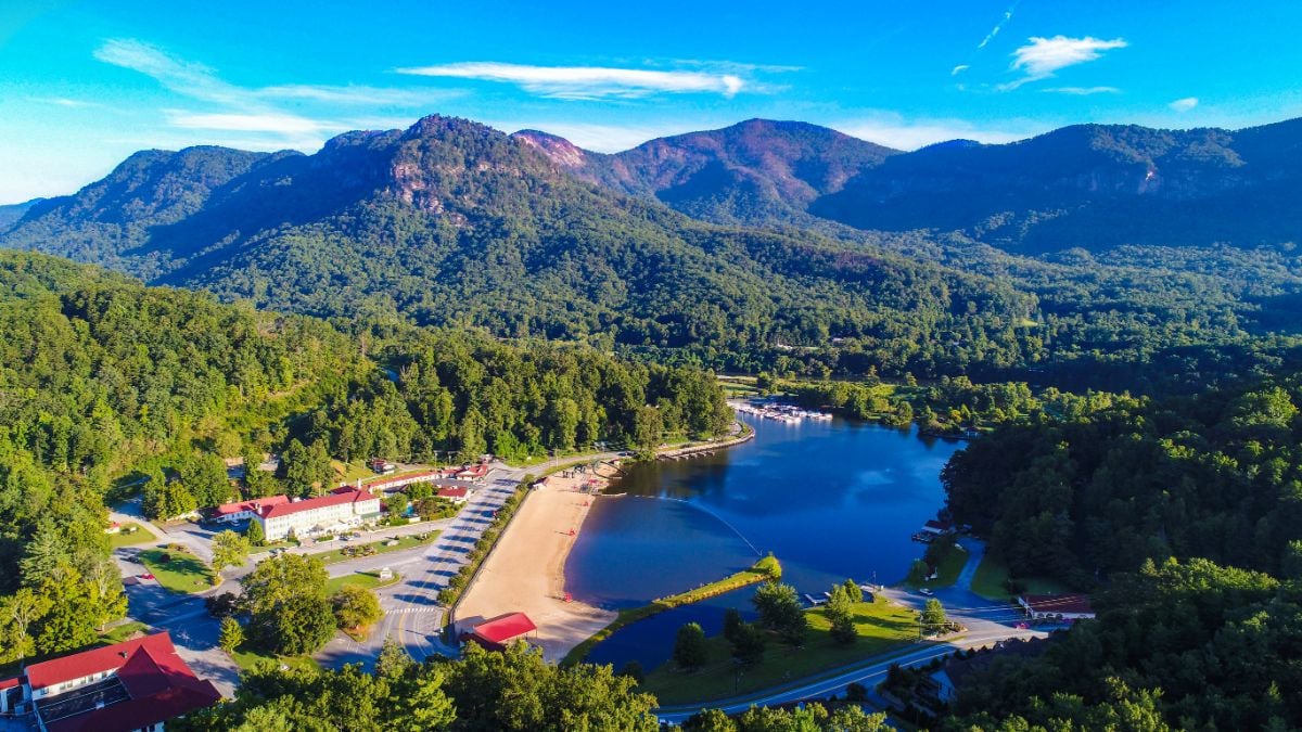 A town near a Lake Lure, North Carolina.