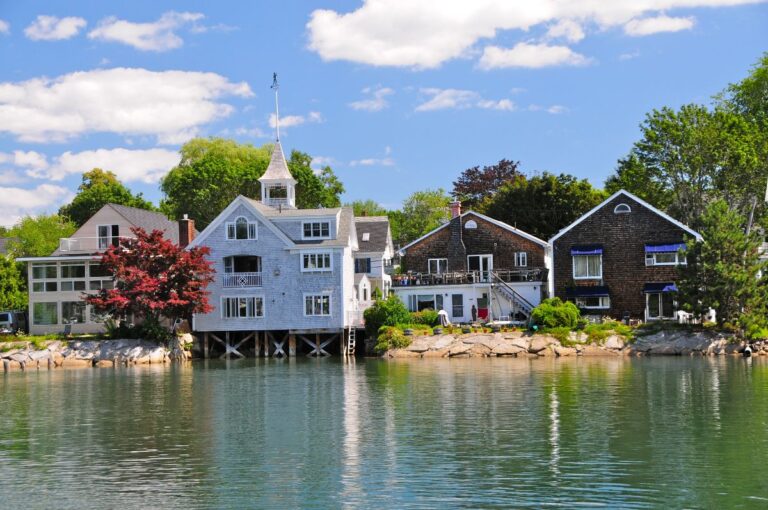 Wooden Houses at Kennebunkport, Maine.