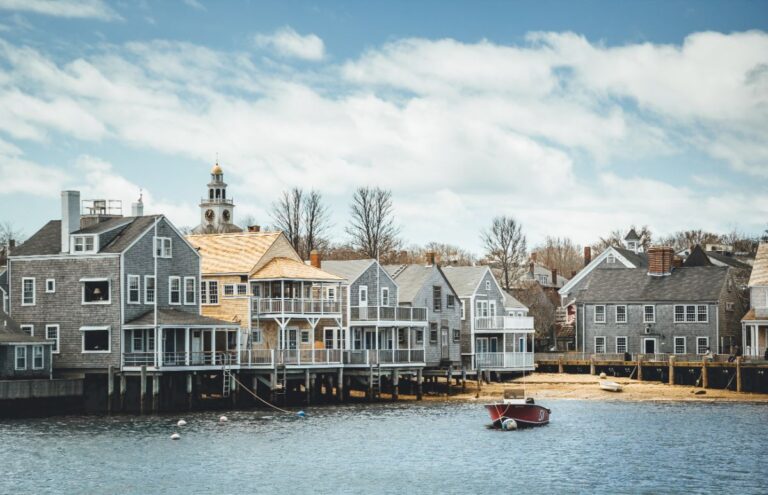 Wooden beach house at Nantucket.