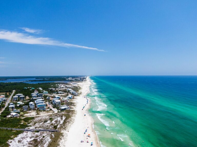 White sand beaches at Rosemary Beach, FL.