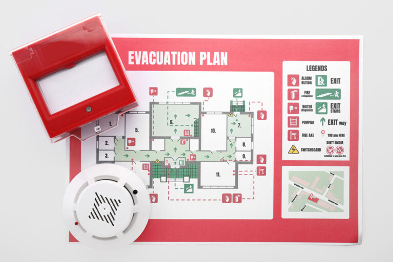 Evacuation plan of a hotel.