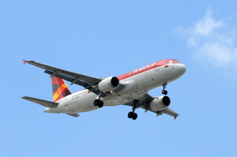 Passenger jet airplane arriving at the airport.