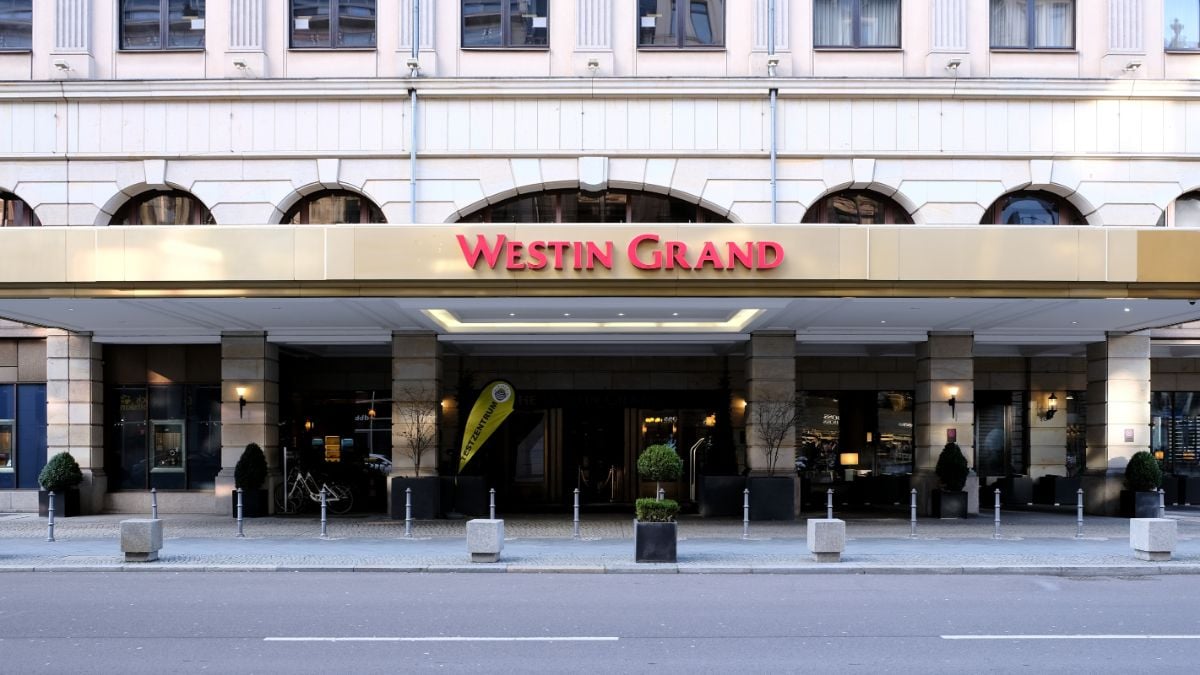 Entrance of Westin Grand hotel.