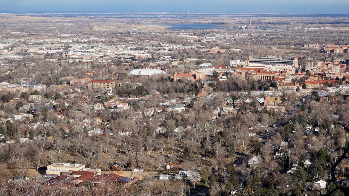 A city view of a small town at Boulder, Colorado.