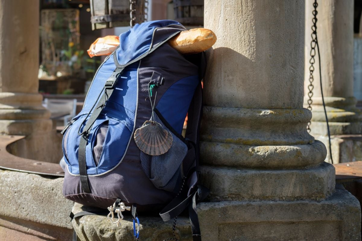 A travel bag with a long bread.