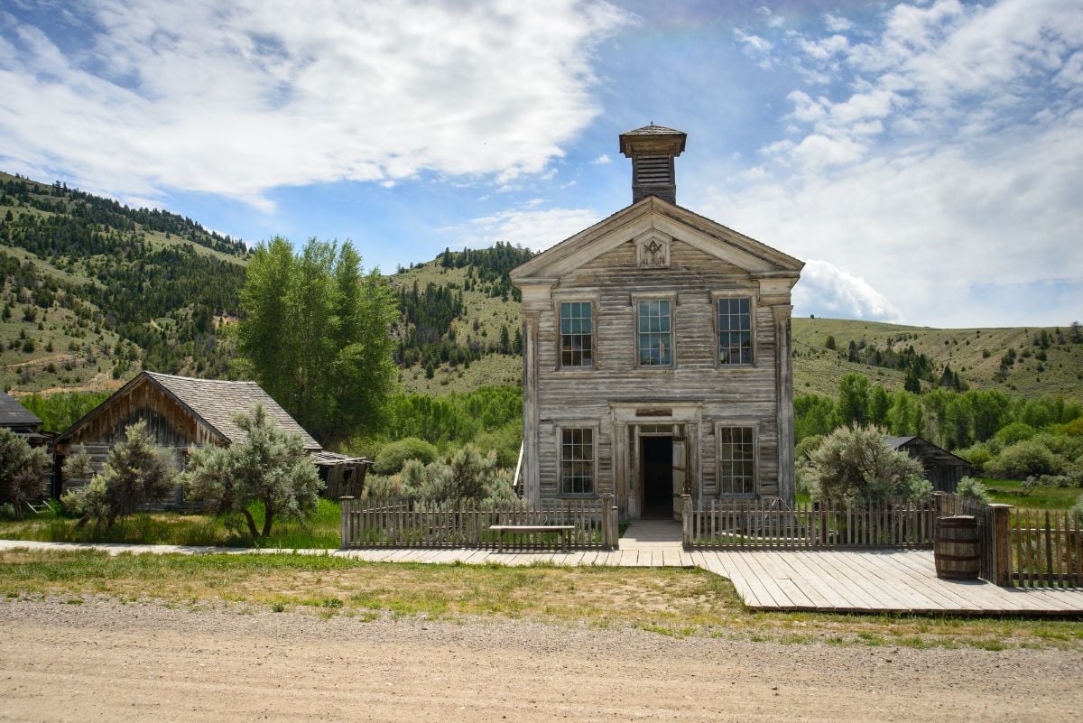 A historical house at Bannack State Park at Dillon, Montana.