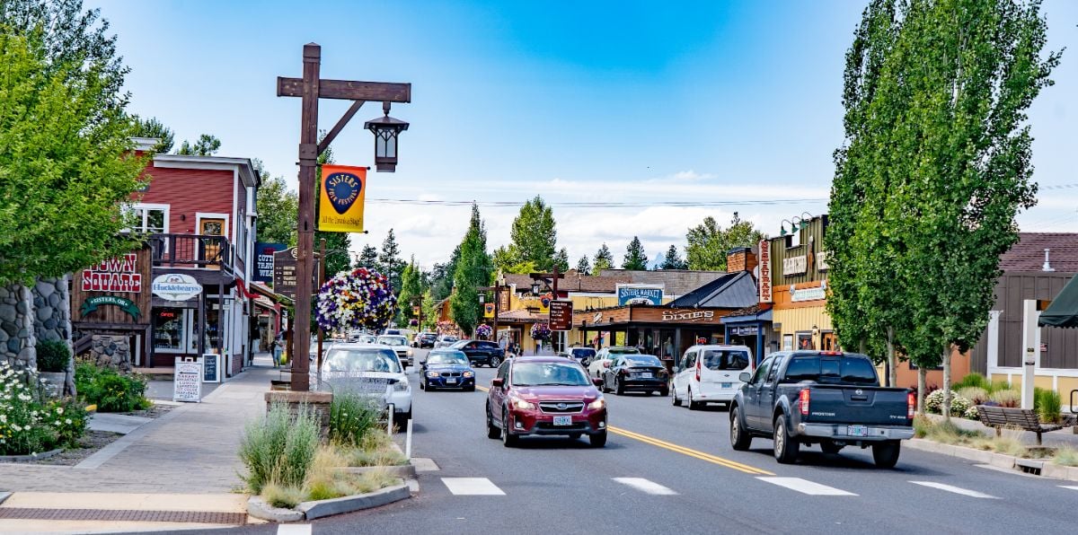 A lively town at Sisters, Oregon.