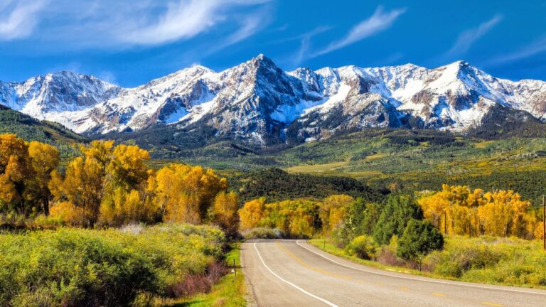 Autumn and rocky mountain at Evergreen, Colorado.