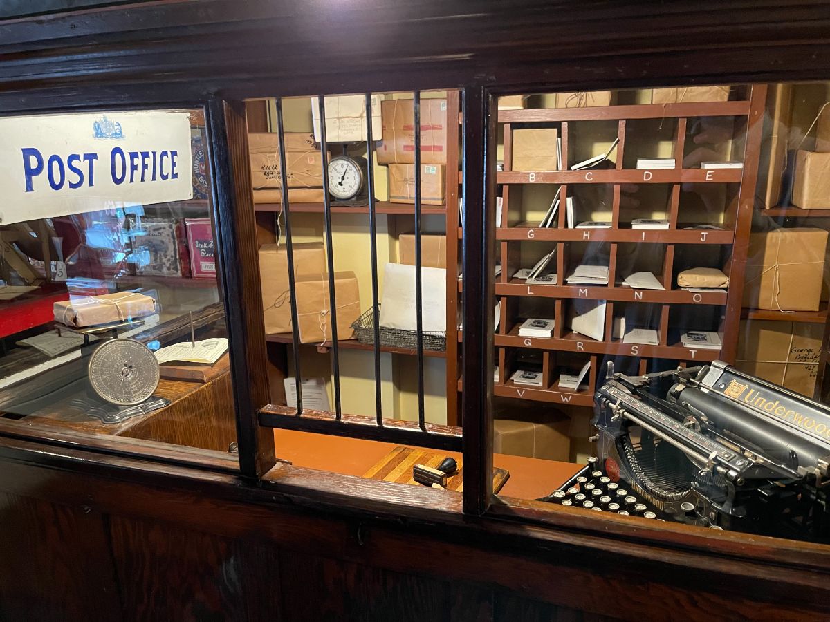 Post office in the General Store at Burnaby Village Museum