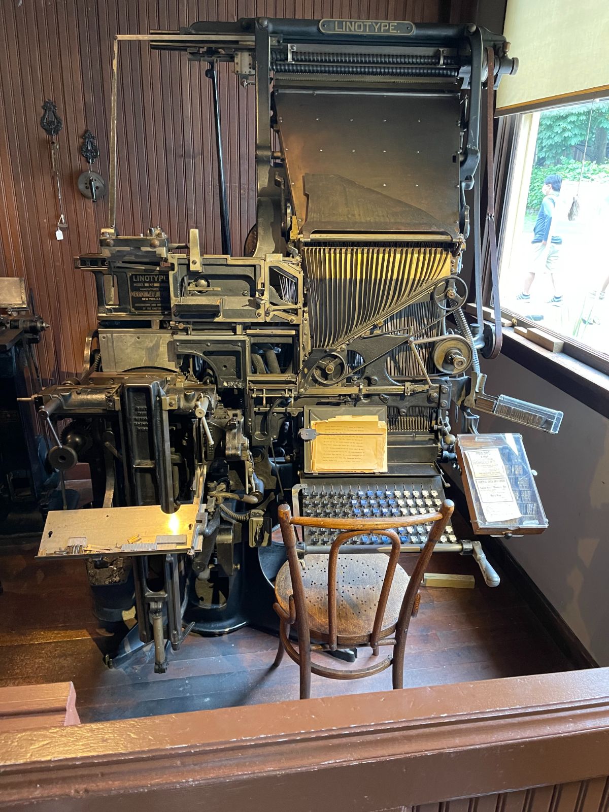 Interior newspaper building at Burnaby Village Museum