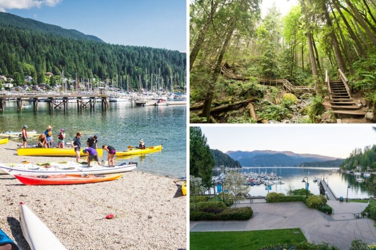 Collage of images of Deep Cove in North Vancouver, BC