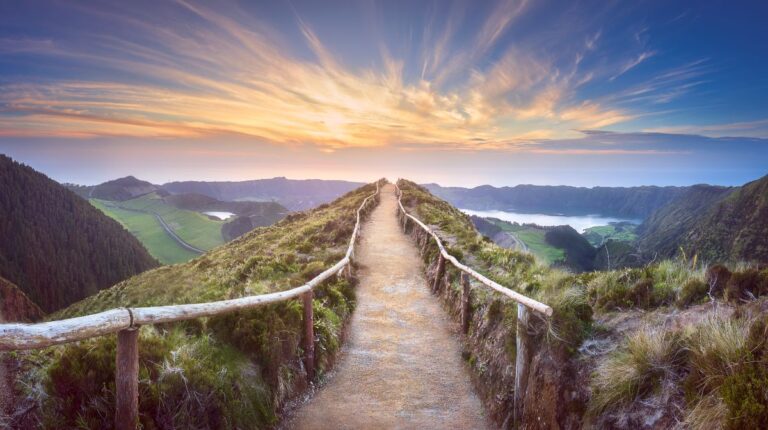 Trail leading out to a beautiful sunset