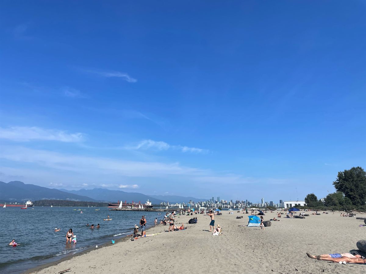 locarno beach looking east towards downtown