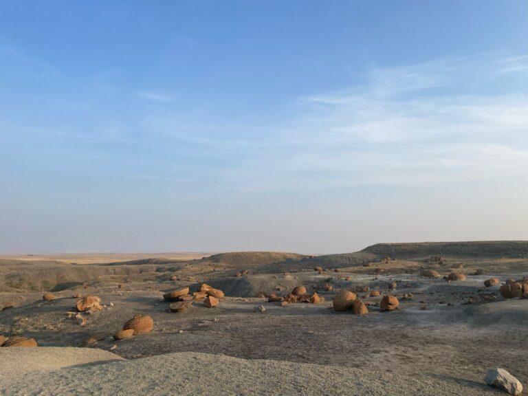 Red rocks scattered throughout red rock coulee natural area