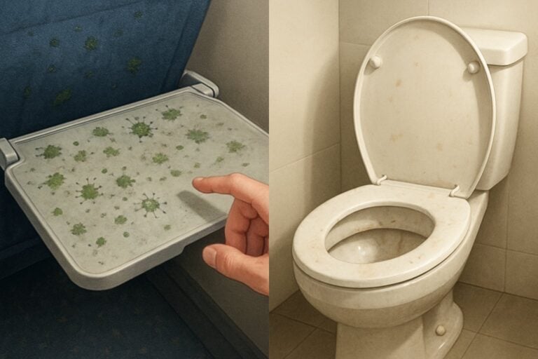 Can the airplane tray table really be dirtier than a public toilet?