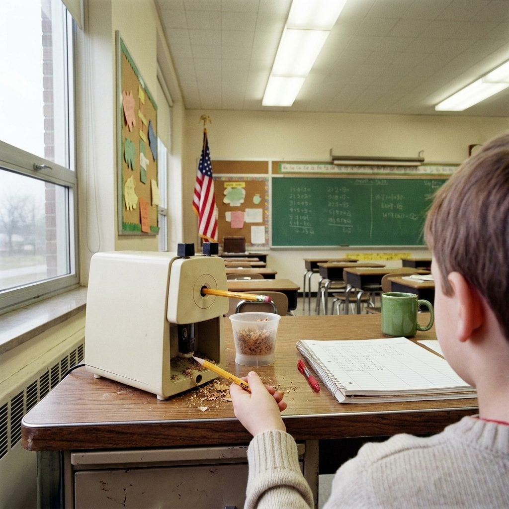 The Electric Pencil Sharpener That Sounded Like a Dental Drill Every Morning