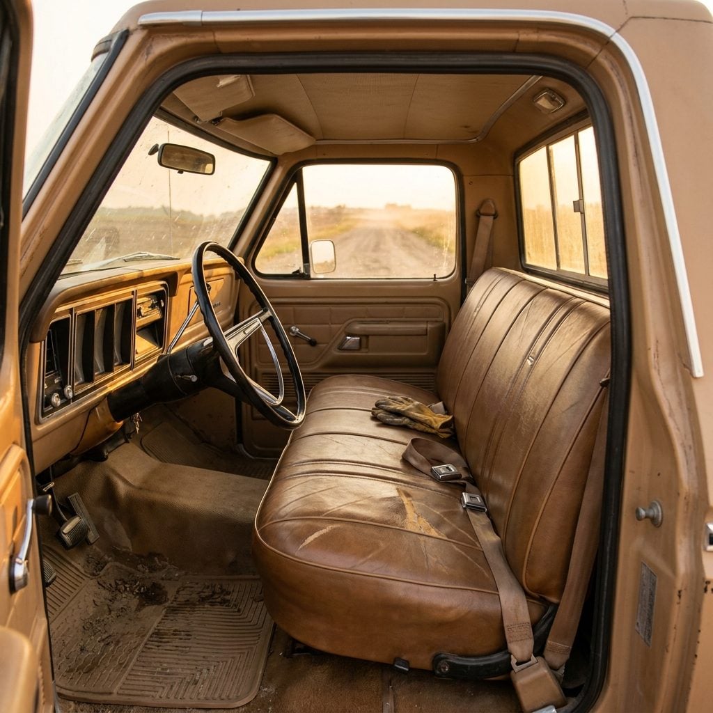 Bench Seats Wide Enough for Three People to Slide Across During Every Turn