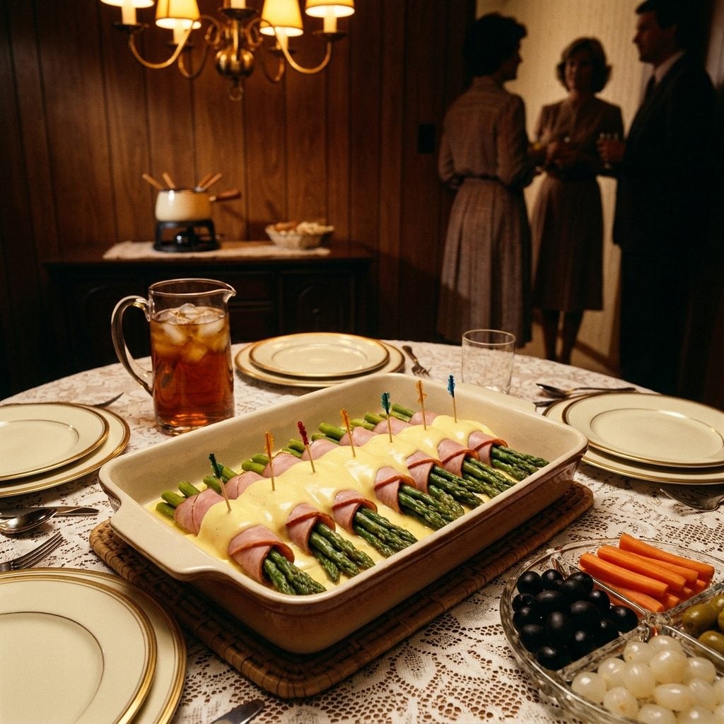 Canned Asparagus in Ham Rolls, Drowned in Hollandaise From a Packet
