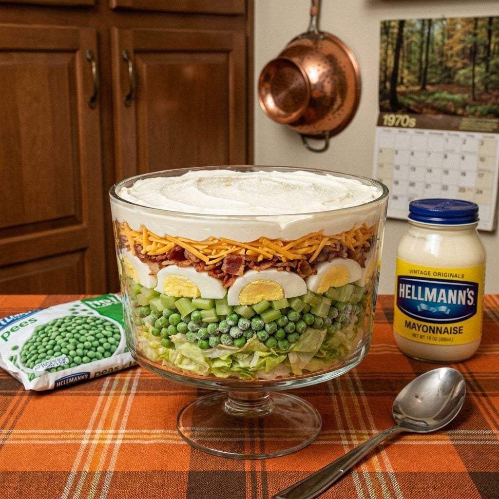 Seven-Layer Salad Buried Under a Thick Blanket of Mayonnaise