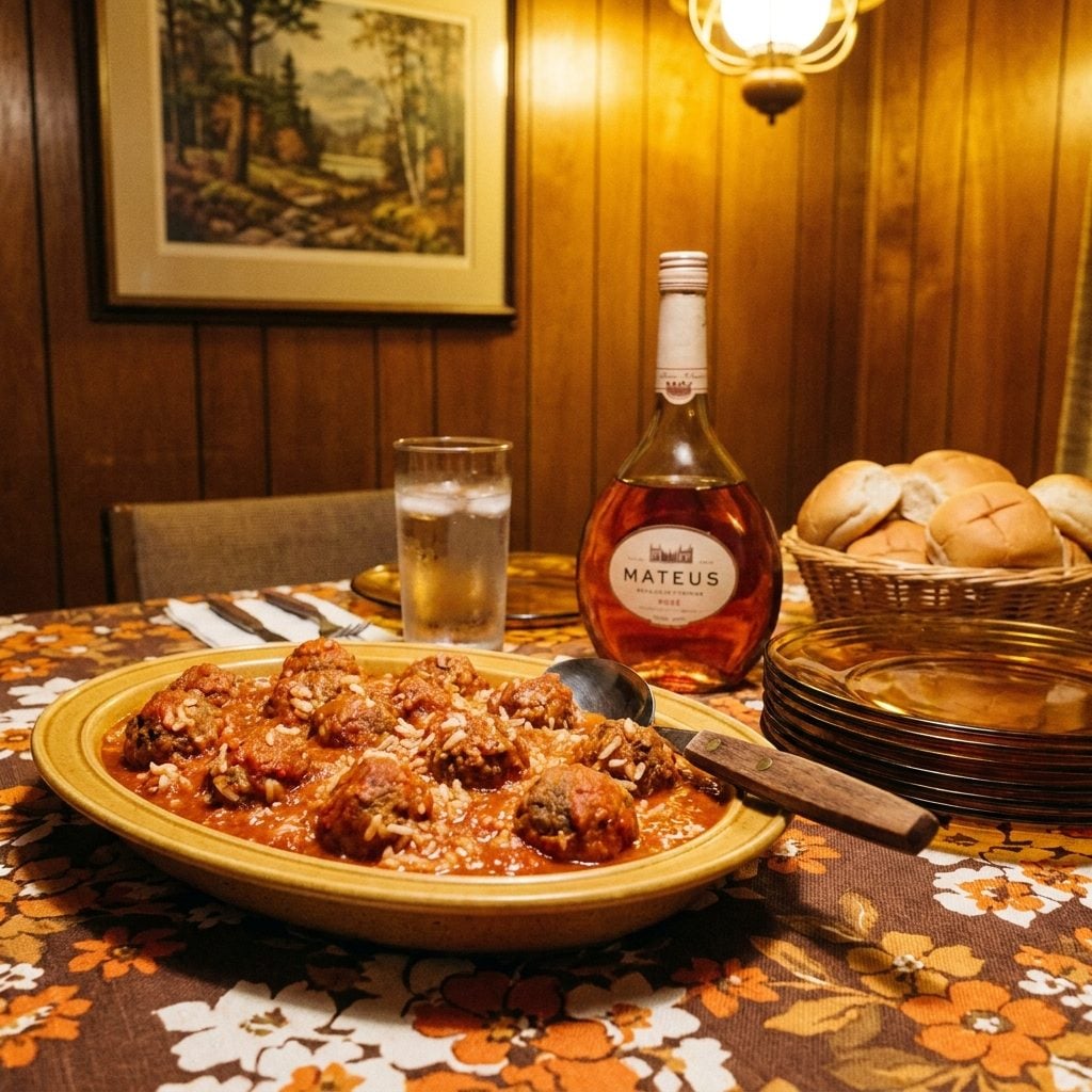Porcupine Meatballs with Rice Sticking Visibly Out of the Beef