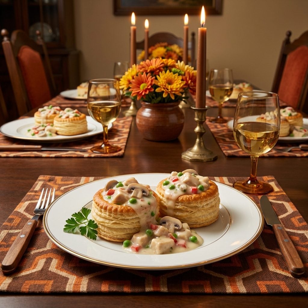 Chicken à la King Served in Puff Pastry Shells, the Height of Seventies Sophistication