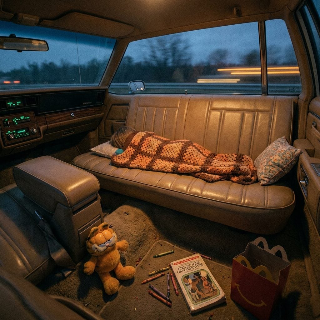 Lying Flat Across the Entire Backseat on Long Road Trips Like It Was a Bed