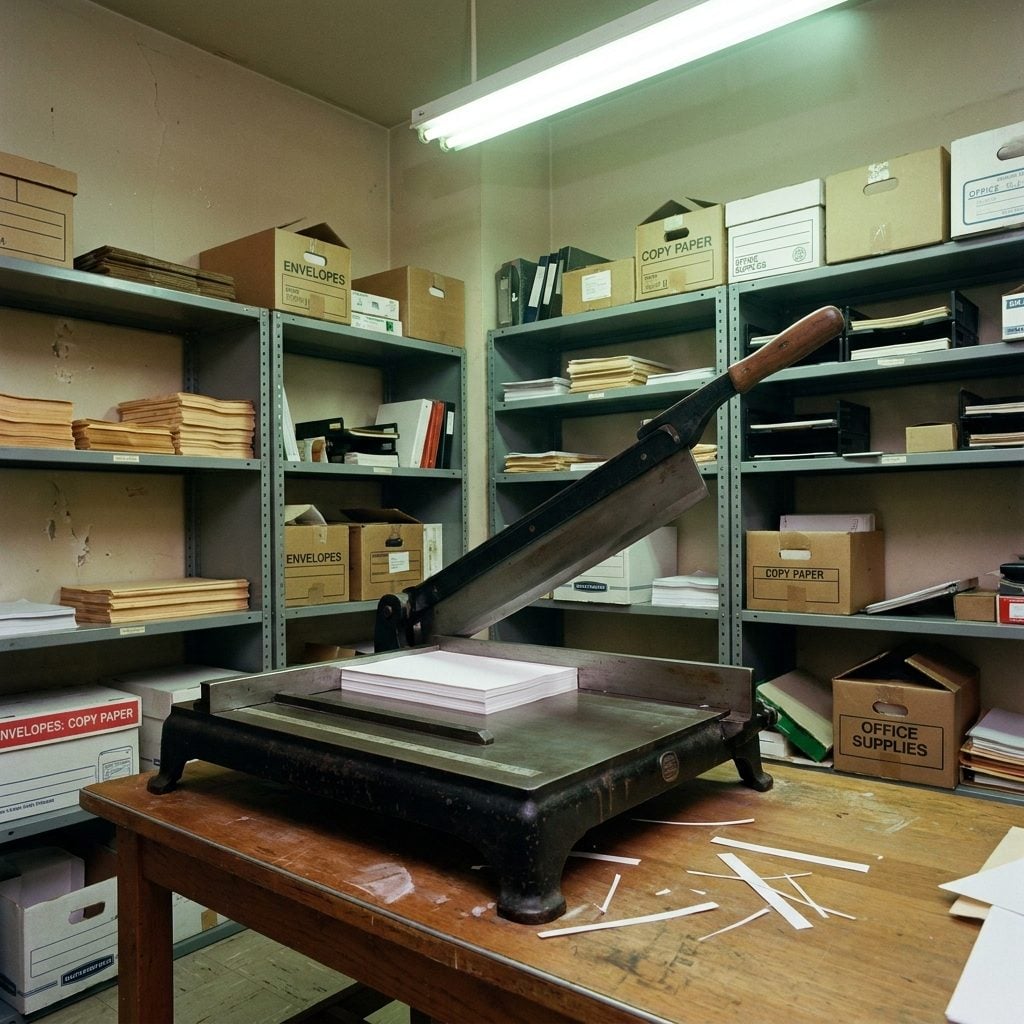 The Paper Cutter With the Giant Blade That OSHA Would Weep Over Today