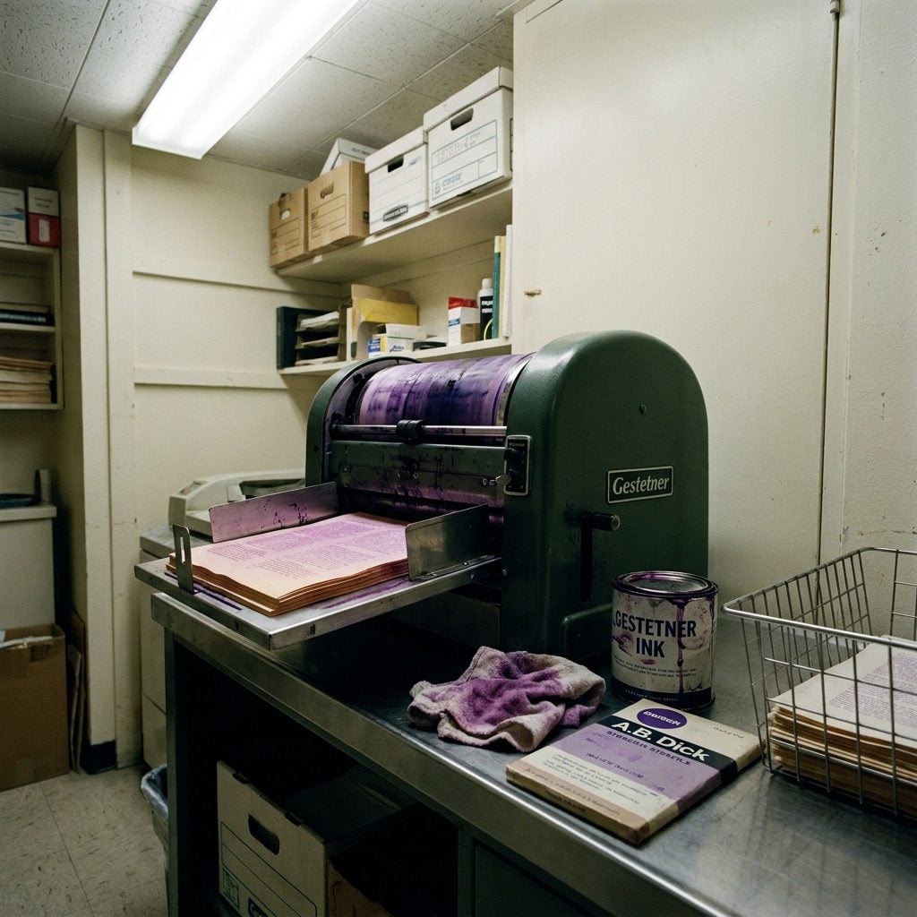 The Mimeograph Machine and the Ink Smell Nobody Wanted to Admit They Liked