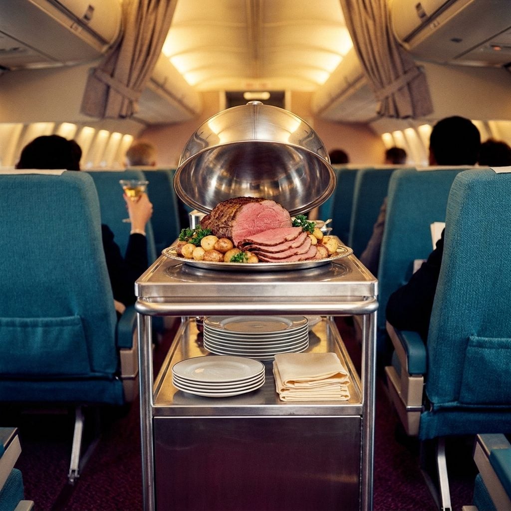 Carved Roasts, Lobster Tails, and Multi-Course Dining at 25,000 Feet