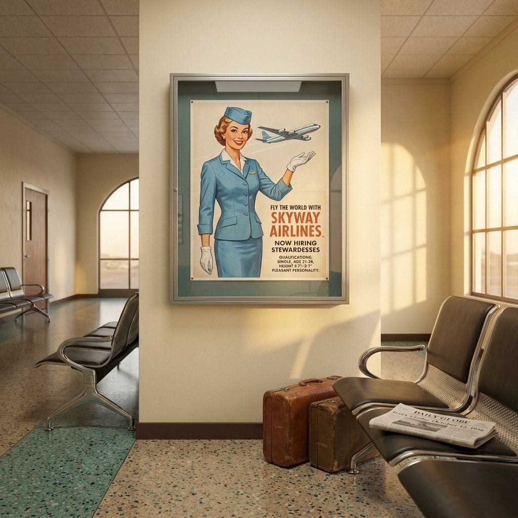 Stewardesses Hired Under Strict Weight Limits, Height Rules, and Age Caps