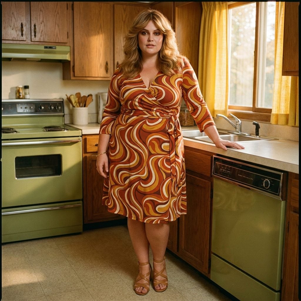 The Wrap Jersey Dress in a Swirling Earth-Tone Print That Looked Good on Every Single Body