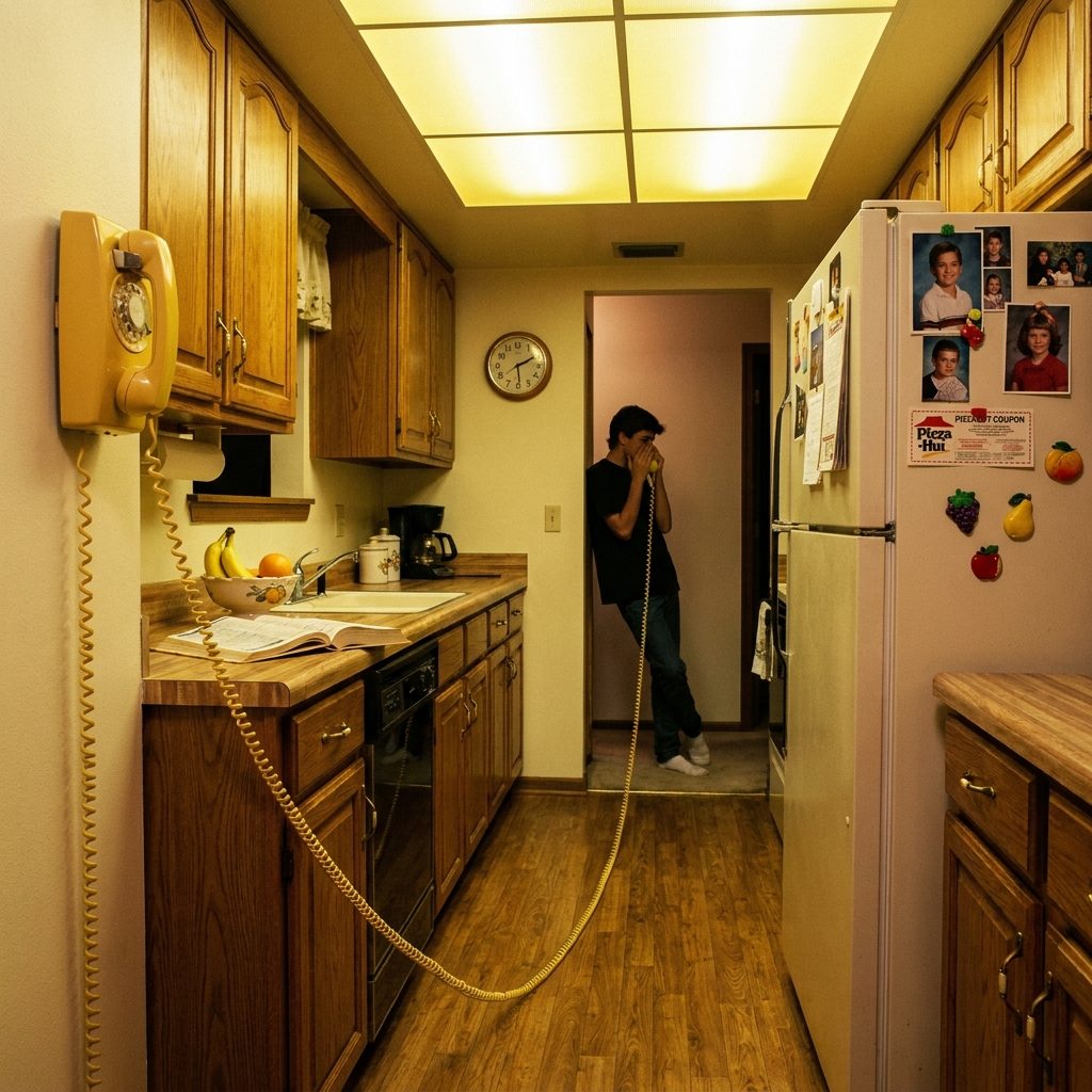 Making Prank Phone Calls From the Kitchen Wall Phone and Hanging Up in Pure Terror