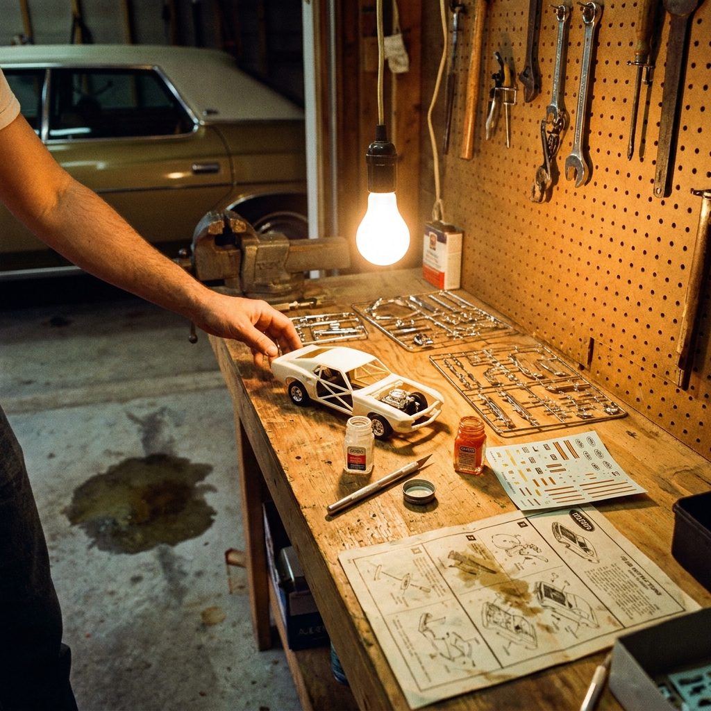 The Garage Model Kit That Took Three Weekends and Smelled Like Glue for a Month