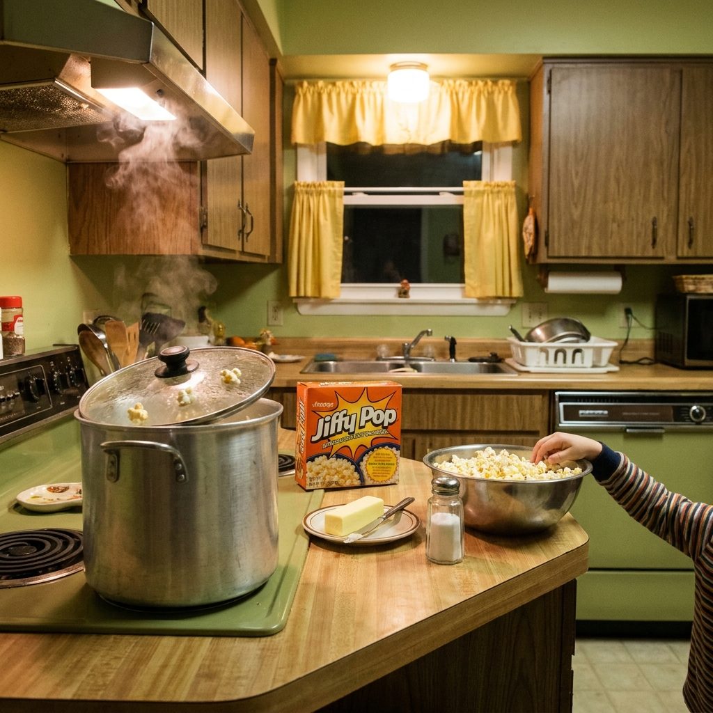 Stovetop Popcorn Night, Including the Burned Batch That Was Eaten Anyway