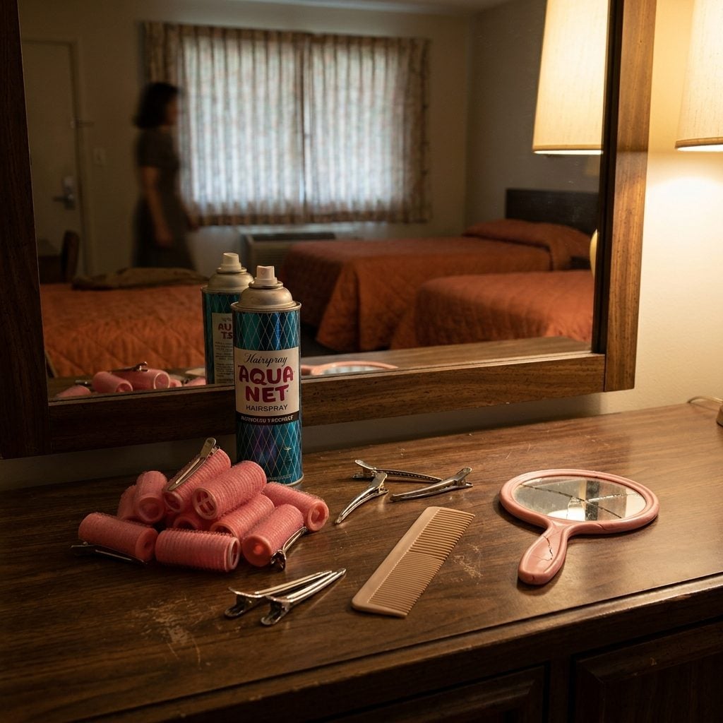 Hair Rollers and a Can of Aqua Net, Because Vacation Hair Still Had Standards