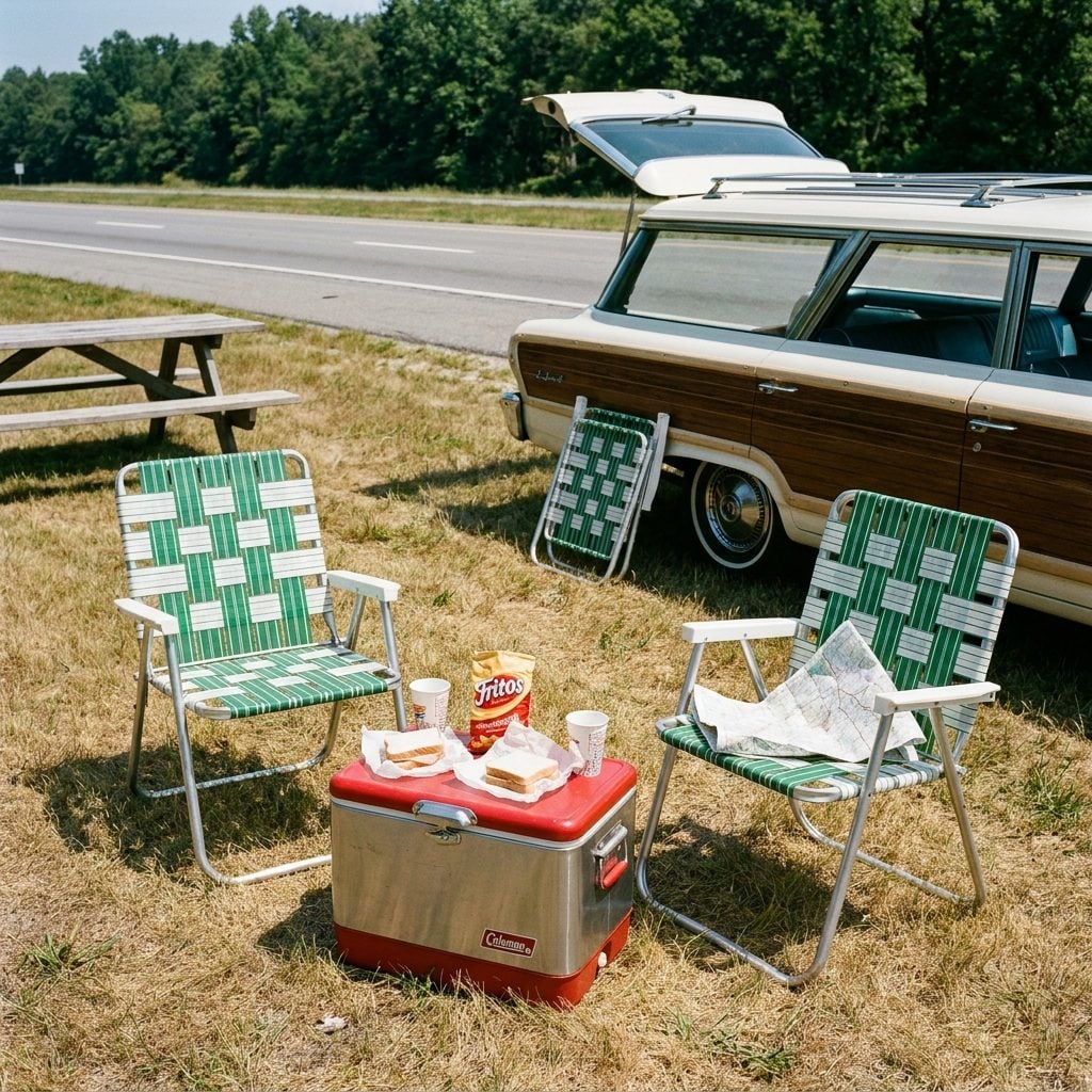 Foldable Aluminum Lawn Chairs That Turned Any Highway Shoulder Into a Dining Room