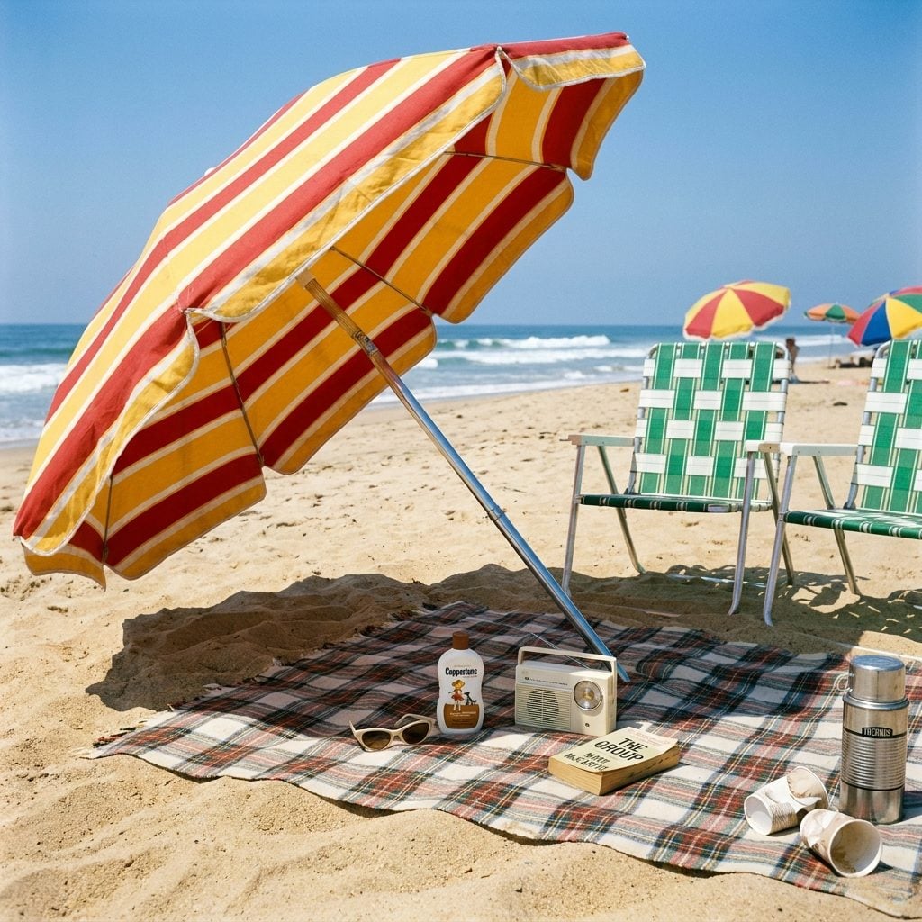 The Beach Umbrella With a Pointed Metal Pole You Had to Stab Into the Sand