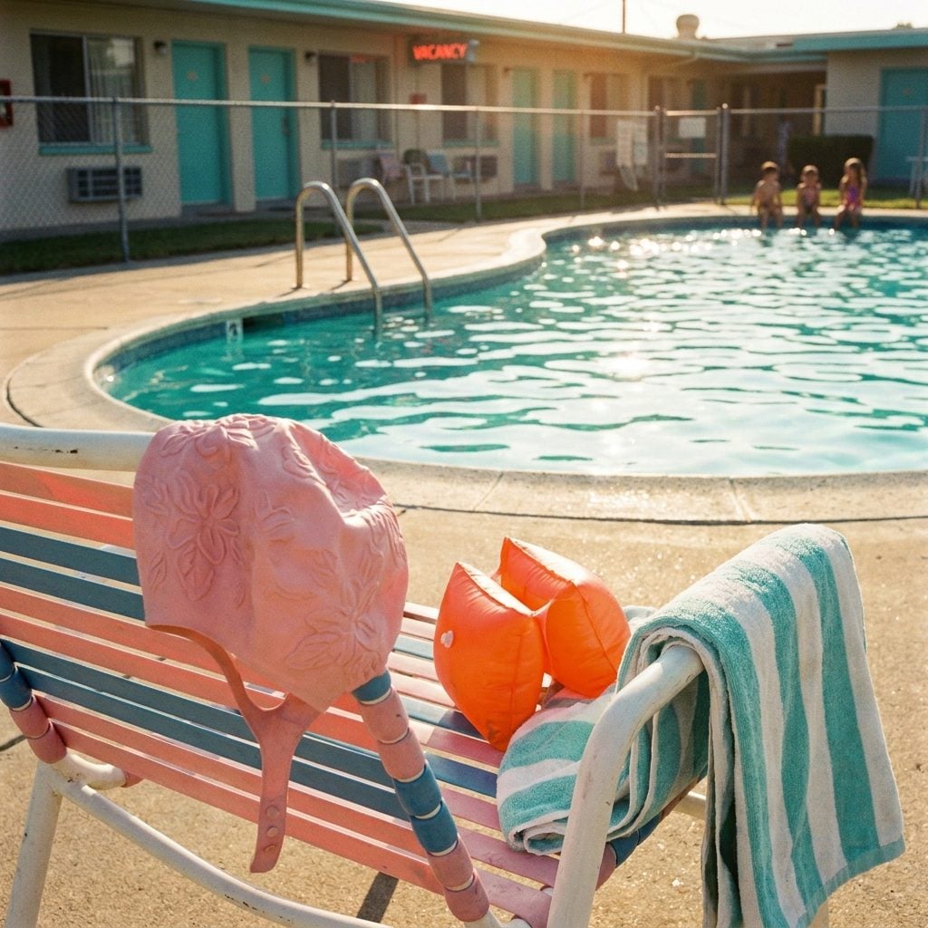 Rubber Swim Caps and Inflatable Arm Floaties, Because Motel Pools Had Zero Lifeguards