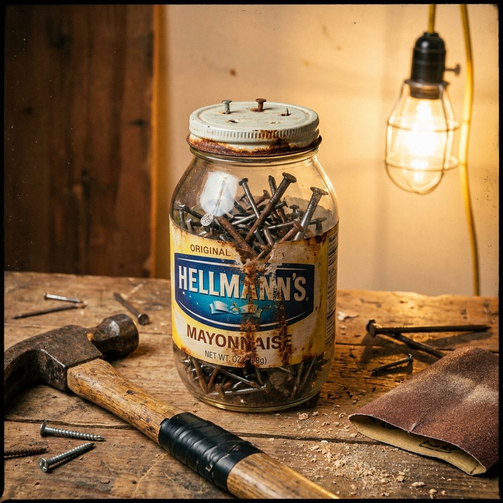 The Mayonnaise Jar Full of Nails That Was Older Than Most of the Children in the House